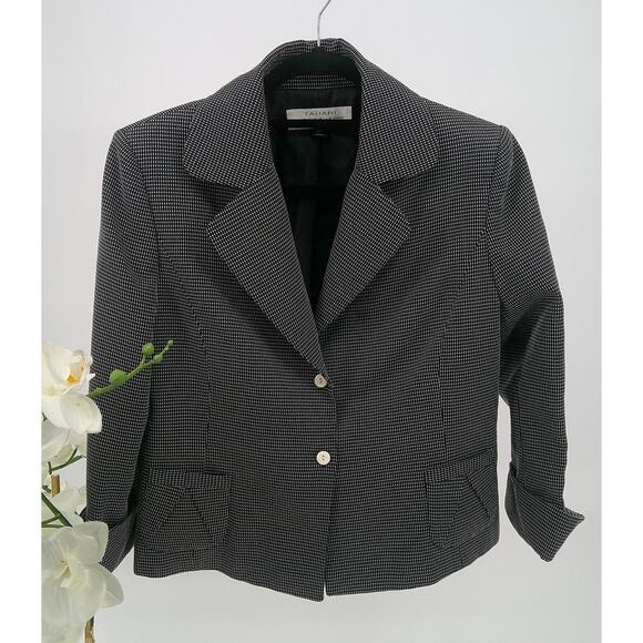 Tahari Arthur Levine Womens Size 8P Black Two Button Single Breasted Blazer - Picture 1 of 6